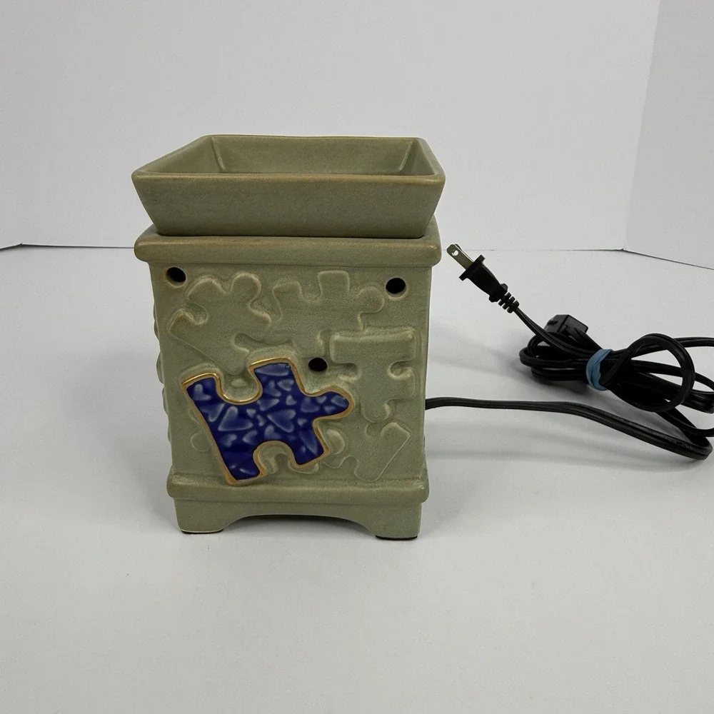 Scentsy Piece By Piece Autism Speaks Wax Warmer Full Size Tested Working